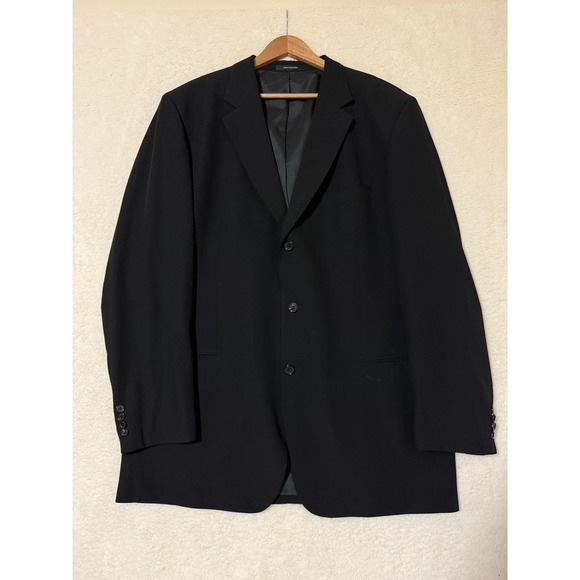 BOSS Hugo Boss Blazer Mens 48L Black Einstein Sigma 3 Button Jacket Notch Lapel